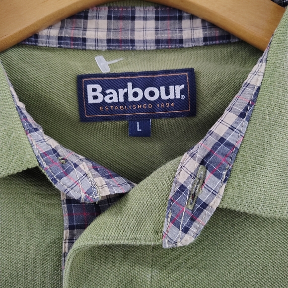 Barbour Blaine Tartan Print Polo | Size L | Olive Green | Classic British Style - Picture 4 of 6